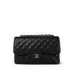 Black Caviar Quilted Jumbo Classic Flap SHW