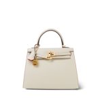 Kelly 25 Sellier Bi-Color Horseshoe (HSS) Craie/Rose Jaipur Epsom Gold Plated A Stamp - Image 17