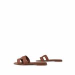 Hermès Box Calfskin Oran Sandals Gold Size 37.5 - Image 4