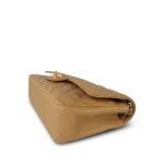 Beige Caviar Quilted Classic Flap Medium 24K Gold Plated - Image 6