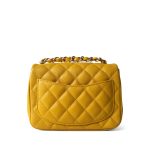 18S Yellow Caviar Quilted Mini Square Flap LGHW - Image 5