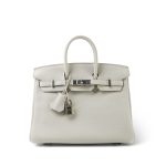 Birkin 25 Beton Togo Palladium Plated D Stamp