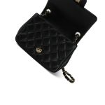 21P Black Lambskin Quilted Mini Square Flap LGHW - Image 14