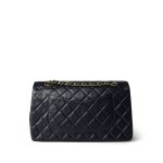 Navy Lambskin Quilted Classic Flap Medium Gold Hardware - Image 3