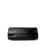 Black Chevron Calfskin Coco Handle Flap Medium (Old Small) Aged Gold Hardware - Image 9