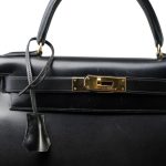 Vintage Kelly 28 Black Box Calfskin Gold Plated - Image 8