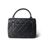 Trendy CC Grey Lambskin Quilted Small Light Gold Hardware - Image 5