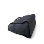 21S Navy/Black Raffia/Tweed Quilted Deauville Tote Large Light Gold Hardware - Image 11