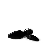 23K Chanel Black Denim Embossed Slingbacks Size 37 - Image 6