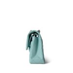 19C Tiffany Blue Caviar Quilted Classic Flap Small Light Gold Hardware - Image 3