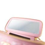Pink Glazed Calfskin Quilted Small Vanity Case Gold Hardware - Image 19