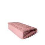 19S Iridescent Pink Caviar Quilted Wallet on Chain WOC - Image 12