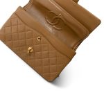 Vintage Caramel Lambskin Quilted Classic Flap Medium GHW - Image 13