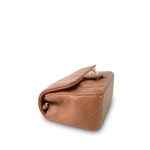 22S Caramel Lambskin Quilted Rectangular Flap Mini Light Gold Hardware - Image 7