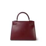 Kelly 28 Rouge H Box Calfskin Gold Plated Z Circle Stamp - Image 12