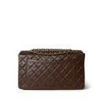 Brown Lambskin Quilted Single Flap Gold Hardware - Image 4