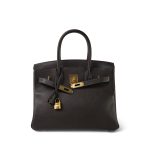 Birkin 30 Ebene Barenia Faubourg Gold Plated Z Stamp - Image 5