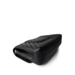 Black Lambskin Chevron Medium Classic Flap Light Gold Hardware - Image 7