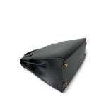 Kelly 28 Sellier Black Box Calfskin Gold Plated U Circle Stamp - Image 18