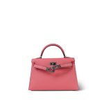 Mini Kelly Sellier Rose d’Ete Chevre Palladium Plated D Stamp - Image 15