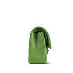 Green Caviar Quilted Classic Flap Small Light Gold Hardware - Image 9