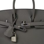 Birkin 25 Gris Meyer Togo Palladium Plated W Stamp - Image 8