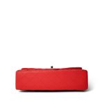Red Lambskin Quilted Classic Flap Medium Silver Hardware - Image 3