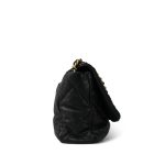 Black Goatskin Quilted 19 Flap Maxi Mixed Hardware - Image 4