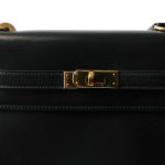 Mini Kelly Sellier Black Box Calfskin Gold Plated (Q) Stamp - Image 17