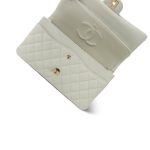 24S Light Grey Caviar Quilted Classic Flap Medium LGHW - Image 12