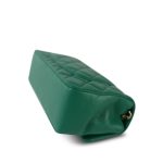 22A Green Lambskin Quilted Mini Rectangular Single Flap LGHW - Image 8