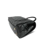 24A Black Caviar Quilted Small Coco Handle Light Gold Hardware - Image 8