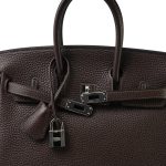 Birkin 25 Chocolate Togo Palladium Plated [I] Stamp - Image 8