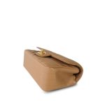 17C Dark Beige Chevron Quilted Mini Rectangular Flap Aged Gold Hardware - Image 10
