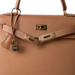 Kelly 28 Sellier Naturel Courchevel Gold Plated [A] Stamp - Image 10
