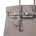 Birkin 25 Gris Asphalt Taurillon Novillo Palladium Plated Y Stamp - Image 3