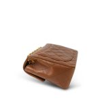 Brown/Caramel Lambskin Quilted Mini Square Flap Gold Hardware - Image 9