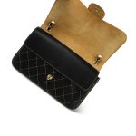 17B Black Calfskin / Tan Suede Wild Stitch Double Flap Jumbo Flap Aged Gold Hardware - Image 13