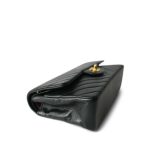 Black Lambskin Chevron Quilted Classic Flap Medium Gold Hardware - Image 12