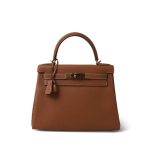 Kelly 28 Retourne Gold Togo Gold Plated D Stamp