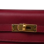 Kelly Pochette Rouge Grenat Swift Gold Plated X Stamp - Image 14