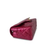 23P Pink / Dark Pink Patent Quilted Mini Rectangular Flap Light Gold Hardware - Image 7