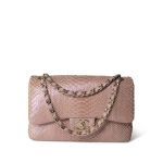 Iridescent Light Pink Python Classic Flap Jumbo LGHW - Image 2