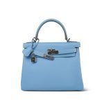 Kelly 28 Retourne Candy Celeste Mykonos Epsom Palladium Plated [O] Stamp - Image 5