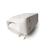 22B White Caviar Quilted Business Affinity Medium Flap Light Gold Hardware - Image 10