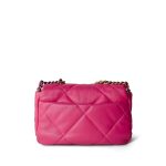 22P Pink Lambskin Quilted 19 Flap Small - Image 7