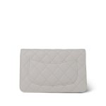 24P White Caviar Quilted Wallet on Chain WOC Silver Hardware - Image 3