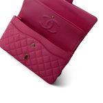 23S Pink Caviar Quilted Classic Flap Medium Light Gold Hardware - Image 12