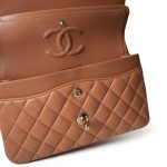 21P Caramel Lambskin Quilted Classic Flap Small LGHW - Image 13