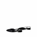 23K Chanel Black Denim Embossed Slingbacks Size 37 - Image 4